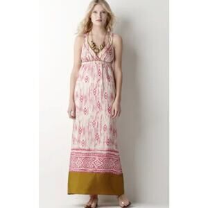 Ann Taylor Loft Aztec Print Multicolored Maxi Dress Size 0